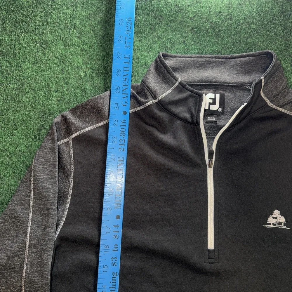 Footjoy 1/4 Zip Pullover Black Pine Tree Logo Men's Size Small